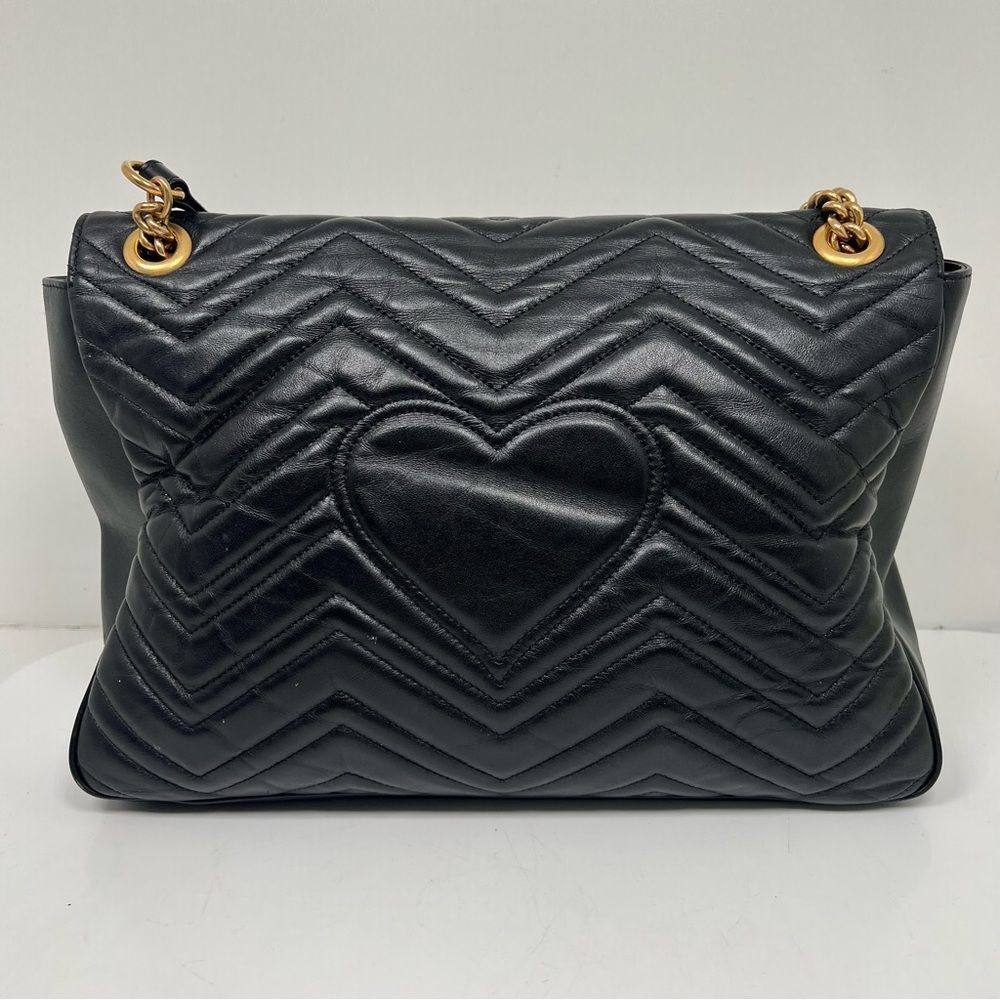 GUCCI Large Marmont Matelasse Shoulder Bag Black 498090 - Picture 3 of 16